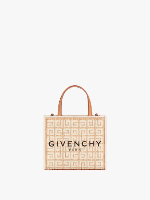 Givenchy MINI G TOTE SHOPPING BAG IN 4G EMBROIDERED RAFFIA