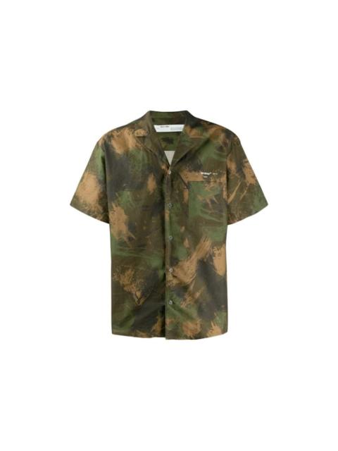 Off-White OFF-WHITE Paintbrush Camo Shirt Green