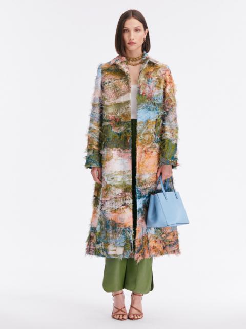 Oscar de la Renta ABSTRACT LANDSCAPE FIL COUPÉ COAT