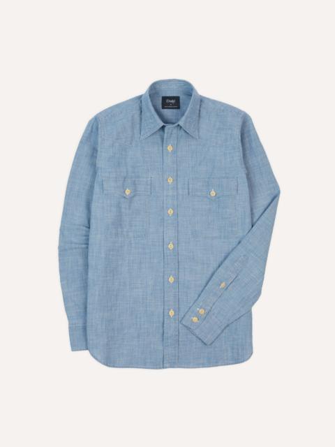 Drake's Chambray Two-Pocket Western Shirt