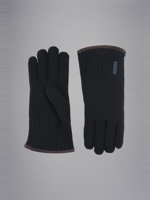 Paul & Shark RE-WOOL GLOVES WITH SUEDE DETAILS