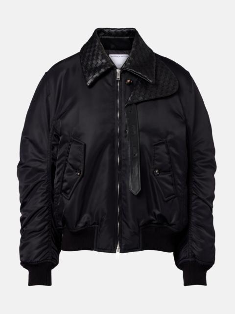 Bottega Veneta Intrecciato leather-trimmed blouson jacket