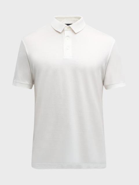 Men's Solid Jersey-Stretch Polo Shirt