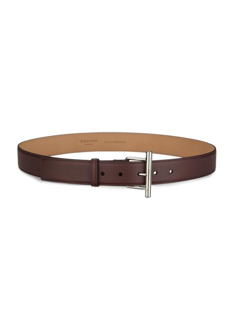 Alexander McQueen Women's Sling Leather Belt - Cranberry Silver