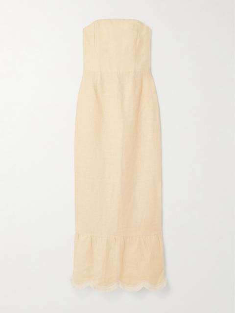 POSSE Essie Fringed Linen Maxi Dress
