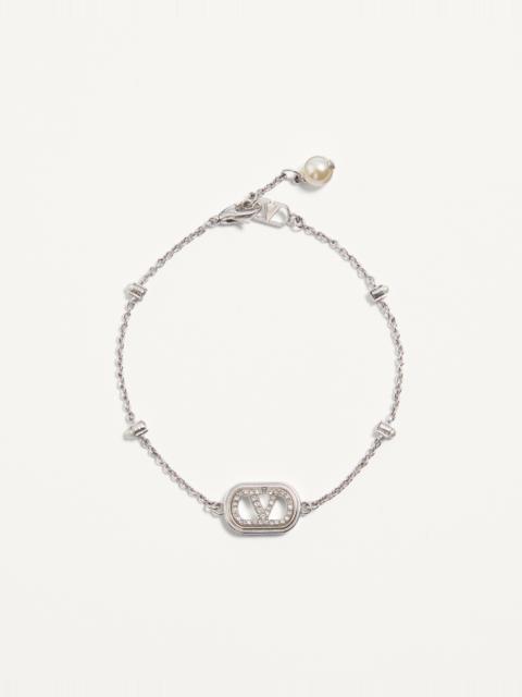 VLOGO SIGNATURE BRACELET IN METAL, PEARLS AND SWAROVSKI® CRYSTALS
