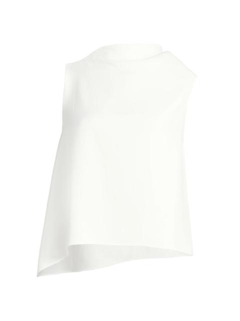 Vince Women's Draped Asymmetric A-Line Top - Off White