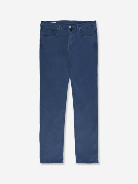 SLOWEAR Slim fit stretch cotton tricot five-pocket trousers