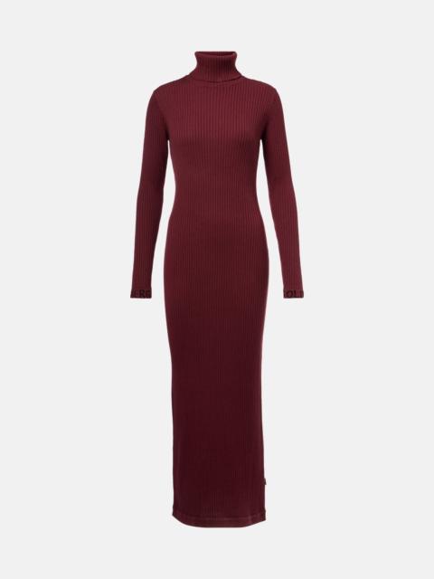 GOLDBERGH Mireille ribbed-knit turtleneck midi dress