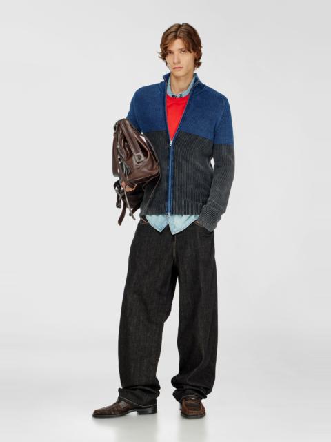 Diesel ZIP-UP CARDIGAN WITH TWO-TONE DENIM EFFECT
