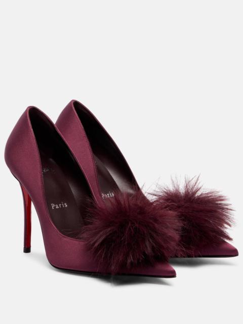Christian Louboutin Alana 100 embellished crêpe satin pumps