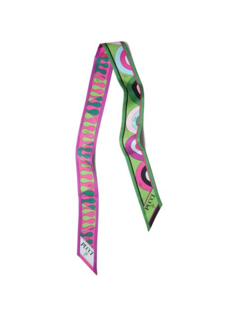 abstract print silk twilly scarf