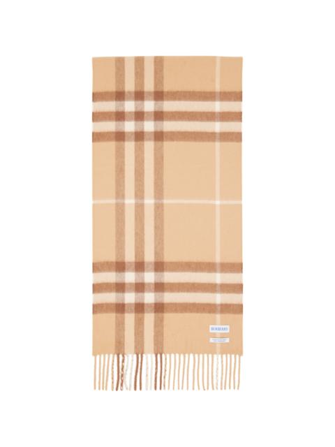 Burberry Beige Check Cashmere Scarf
