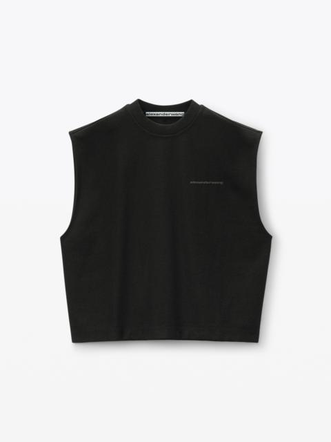 Alexander Wang puffed logo muscle tank top in cotton