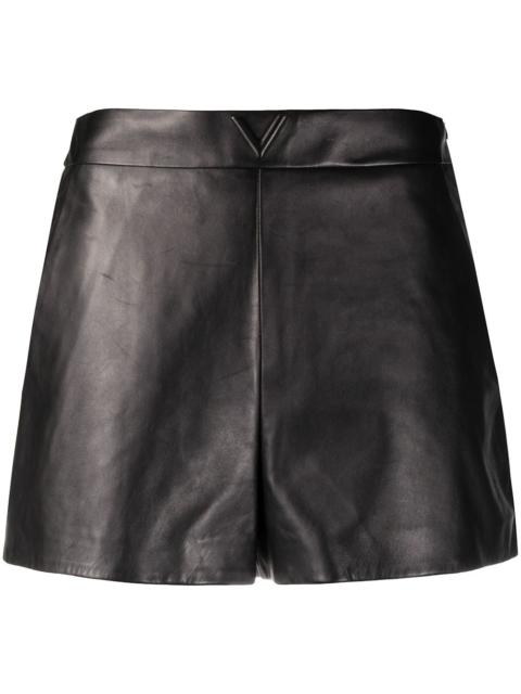 Valentino high-waist leather shorts