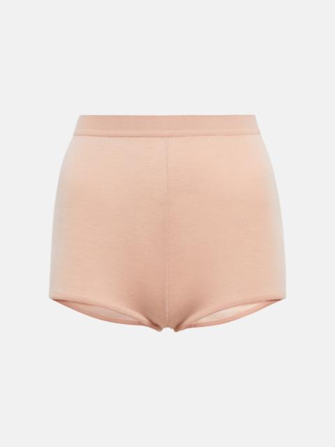 Cashmere and silk jersey shorts