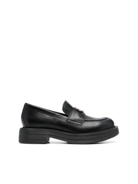 Moschino logo-plaque 40mm faux-leather loafers