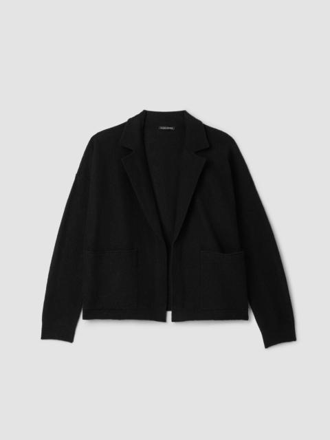 EILEEN FISHER Fine Felted Wool Notch Collar Cardigan in Regenerative Wool