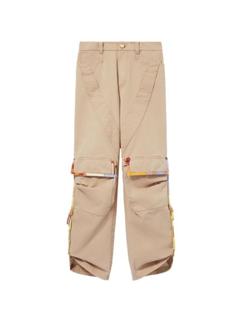 PUCCI patterned-trim cotton cargo trousers