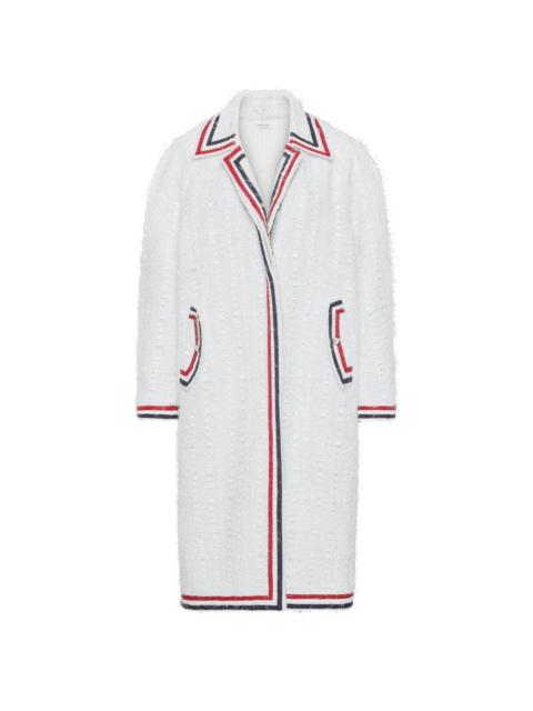 Thom Browne ribbon tweed raglan coat