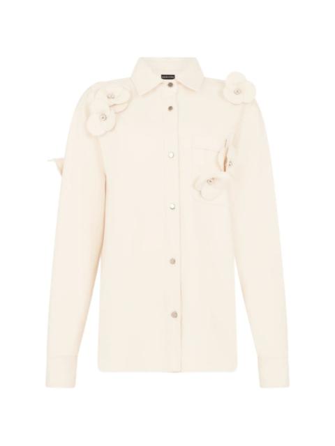 David Koma 3D Flower denim shirt