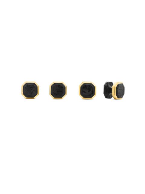 DAVID YURMAN Men's Forged Carbon Tuxedo Studs in 18K Yellow Gold - Forged Carbon