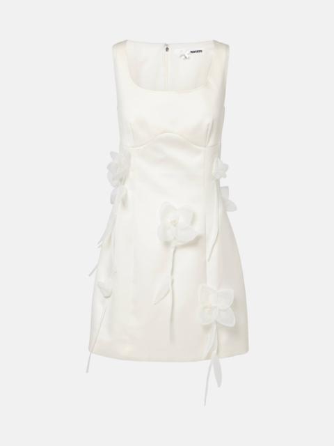ROTATE Bridal floral-appliqué minidress