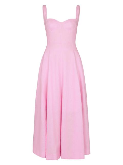 NICHOLAS Women's Anya Panelled Linen A-Line Maxi Dress - Rose