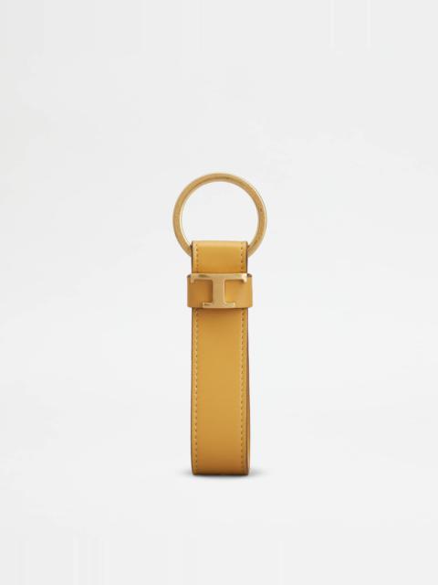 KEY HOLDER IN LEATHER - YELLOW