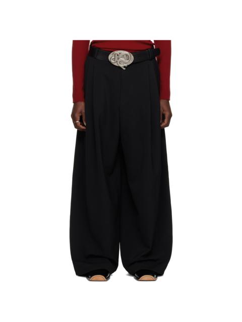 LU'U DAN Black Jumbo Wide Leg Trousers