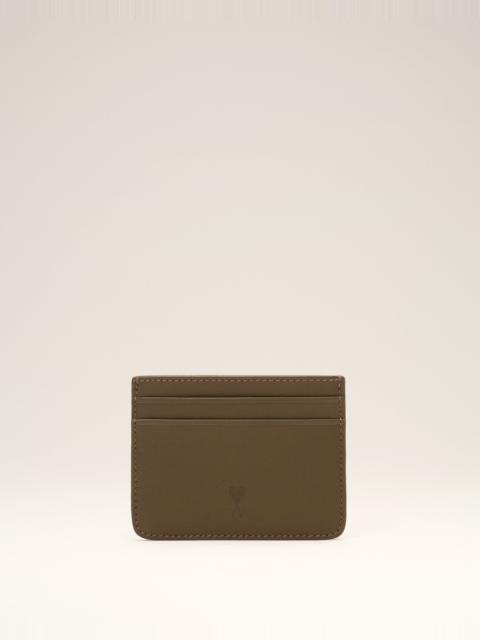AMI Paris BROWN COWHIDE LEATHER CARD HOLDER WITH AMI DE COEUR