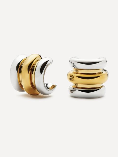 MISSOMA Mixed Metal Triple Ridge Oversized Stud Earrings