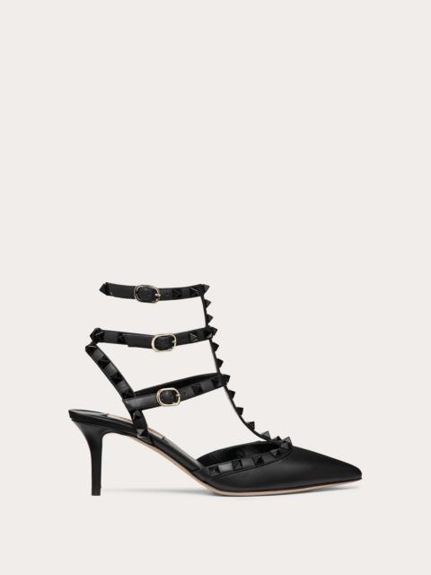 Rockstud Ankle Strap Pump with Tonal Studs 65 mm