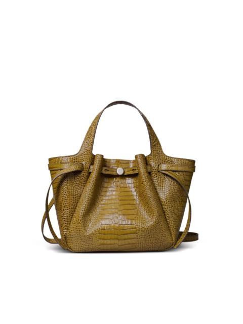 TORY BURCH crocodile embossed small tote bag