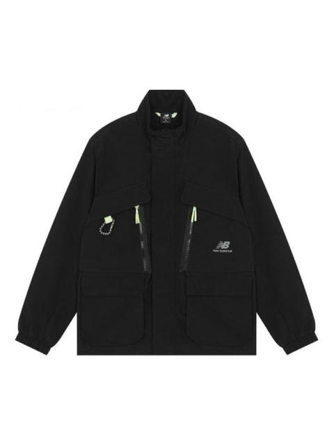 New Balance 새로운 균형 남자의 새로운 균형 양털에 의하여 일렬로 세워지는 체재 온난한 길쌈된 스포츠 재킷 검정 AMJ21357-BK
