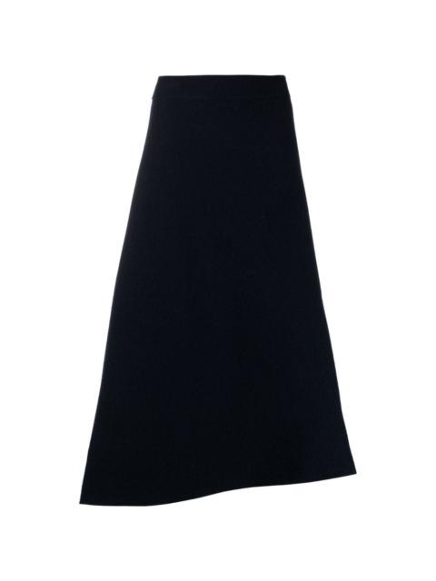 fluted A-line midi skirt