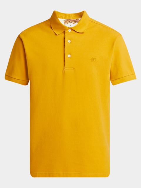 Etro Men's Cotton Logo-Embroidered Polo Shirt