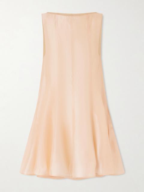 KHAITE Mags Paneled Satin-twill Mini Dress