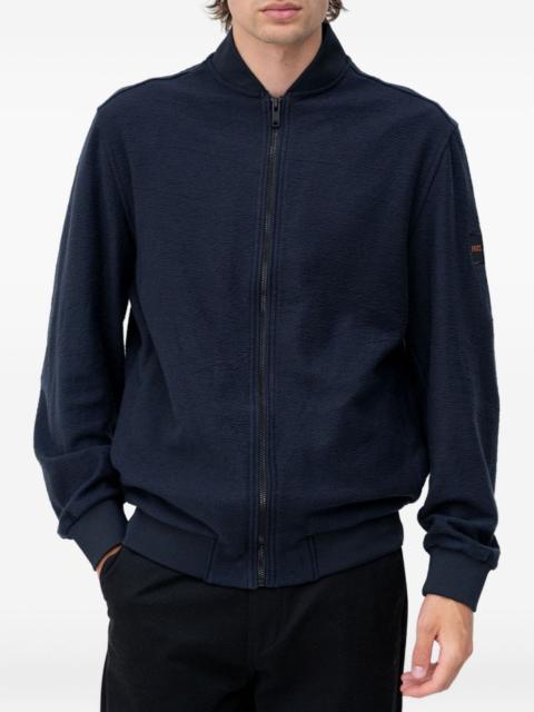 BOSS textured zip-up bomber jacket
