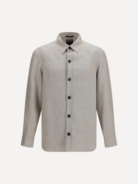 ZEGNA Cashmere, linen, and silk Overshirt
