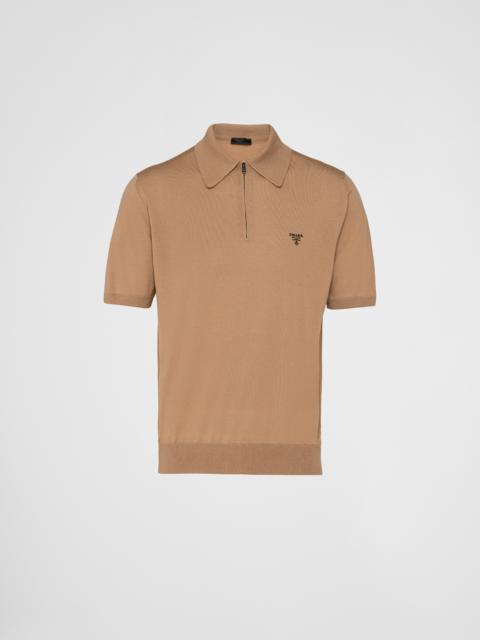 Superfine wool polo shirt