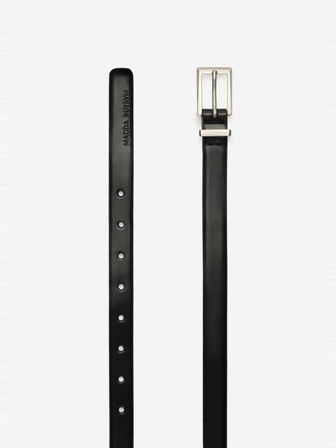 MAGDA BUTRYM Leather belt with rectangular buckle in black