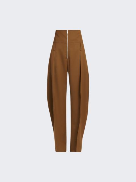 FERRAGAMO Pleated Barrel-leg Trousers Soy Seed
