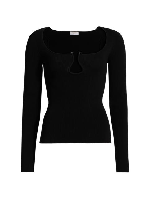 RAMY BROOK Women's Lylia U-Ring Long-Sleeve Top - Black