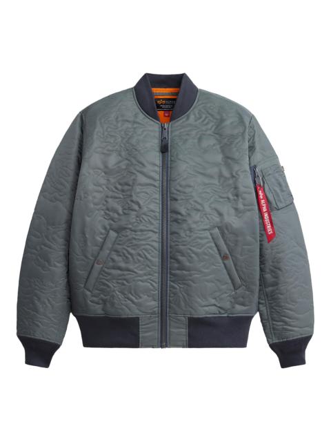 ALPHA INDUSTRIES Men's Camo Quilted Ma-1 Flight Jacket - Field Gray