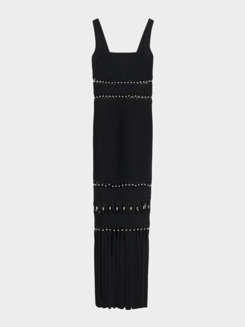HERVE LEGER The Ines Beaded-Cutout Fringe Gown
