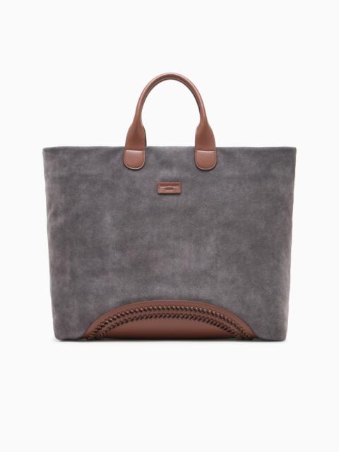 EMPORIO ARMANI ASV SUEDE ICON SHOPPER BAG