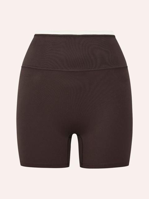 P.E NATION STELLAR 5" BIKE SHORT IN COFFEE & WHISPER WHITE