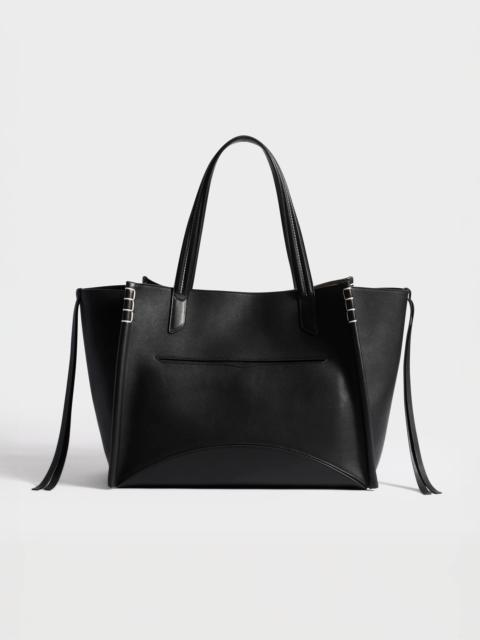 JW Anderson LOAFER CABAS BAG IN BLACK LEATHER