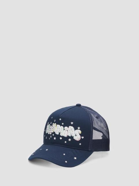 NAHMIAS Men's Flower Trip Trucker Hat - Steel Blue